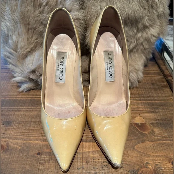 Jimmy Choo Yellow Patent Leather Abel Pumps Size 37